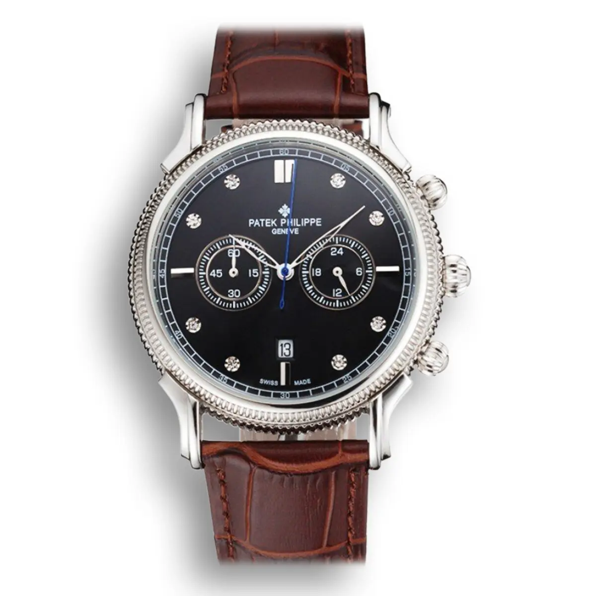 Chronograph Black Dial With Diamonds 40 mm, Stainless Steel