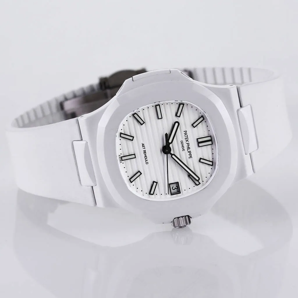 Nautilus 5711/1A-018  40 mm, Rubber Strap White Dial