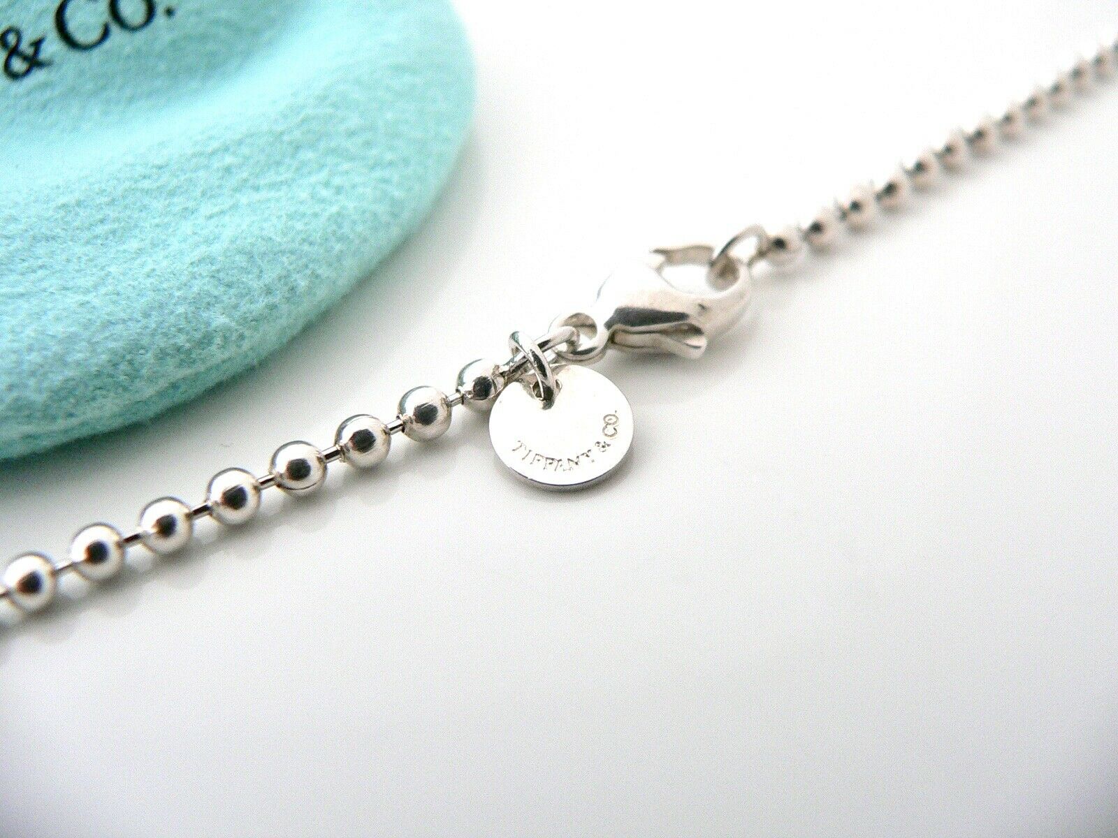 Tiffany & Co Silver Large Oval Locket Necklace Pendant 28 In Chain XL Gift Love