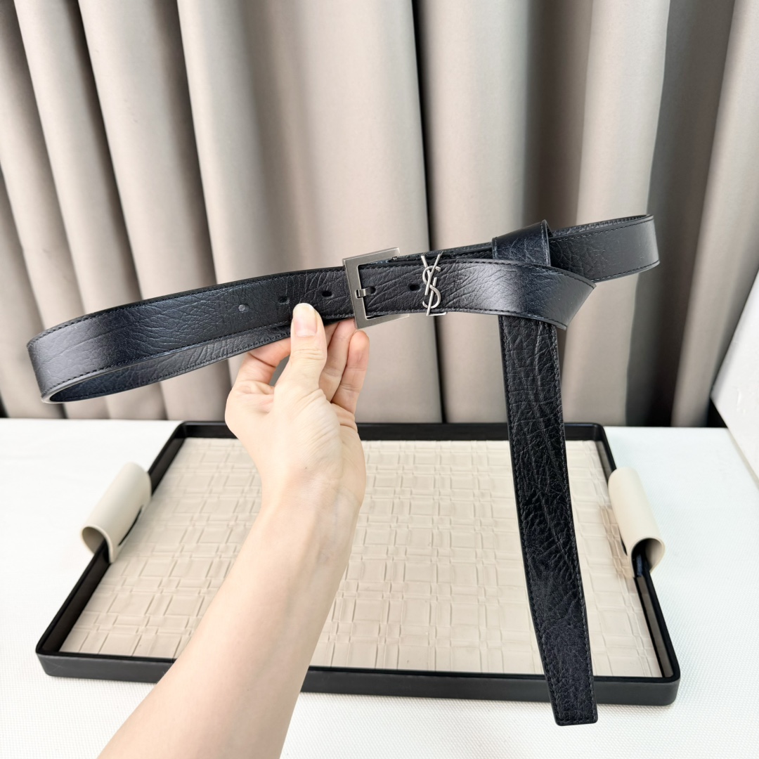 YSL Saint Laurent Leather Belts 1:1 Mirror Version