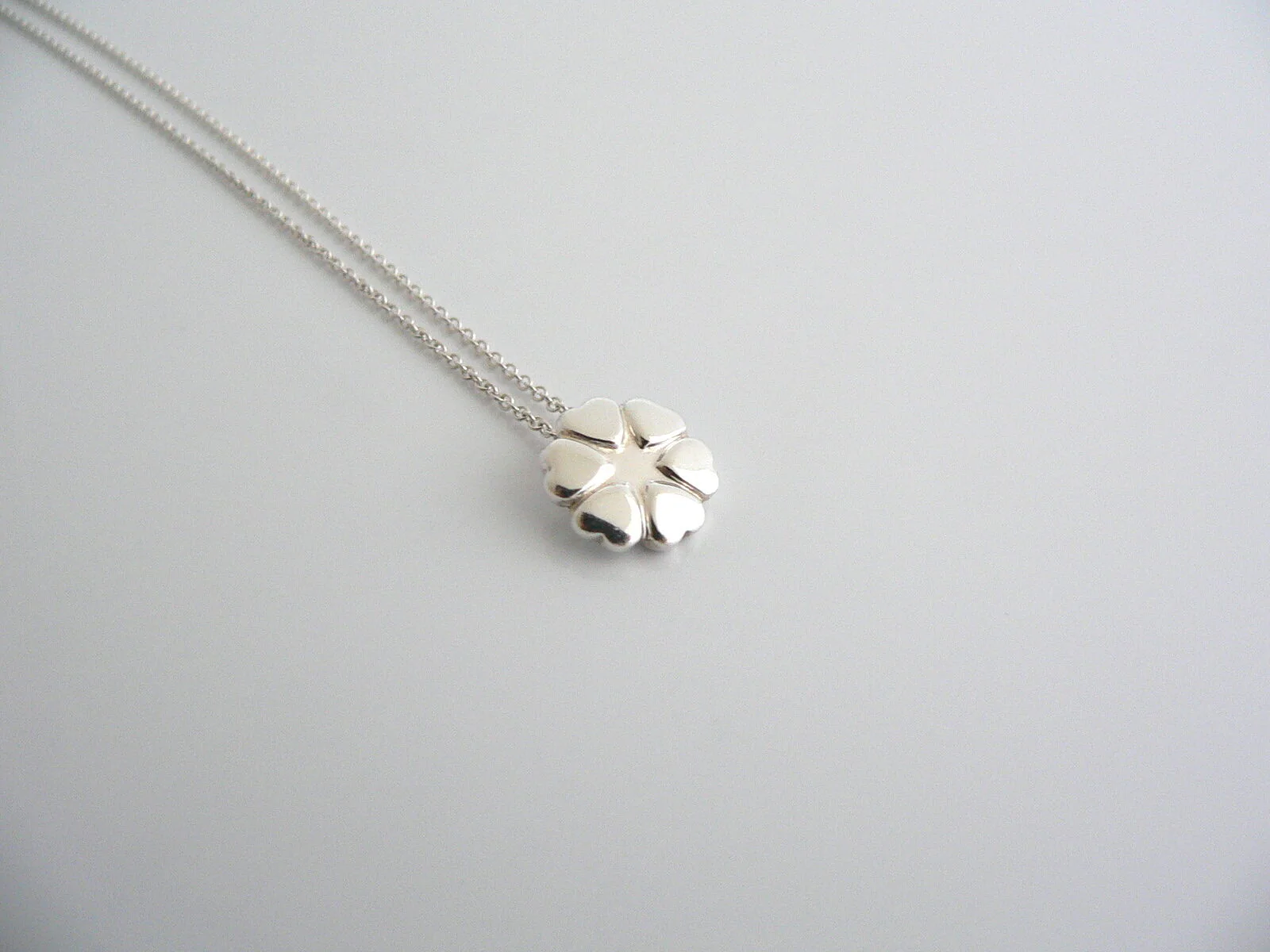 Tiffany & Co Silver Picasso Crown of Hearts Necklace Pendant Charm Chain Gift