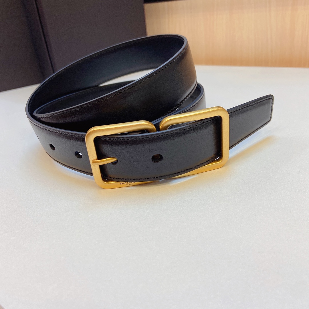 YSL Saint Laurent Leather Belts 1:1 Mirror Version