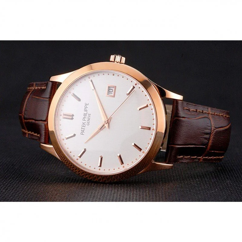 Calatrava Dial White 40 mm, Rose Gold Plated