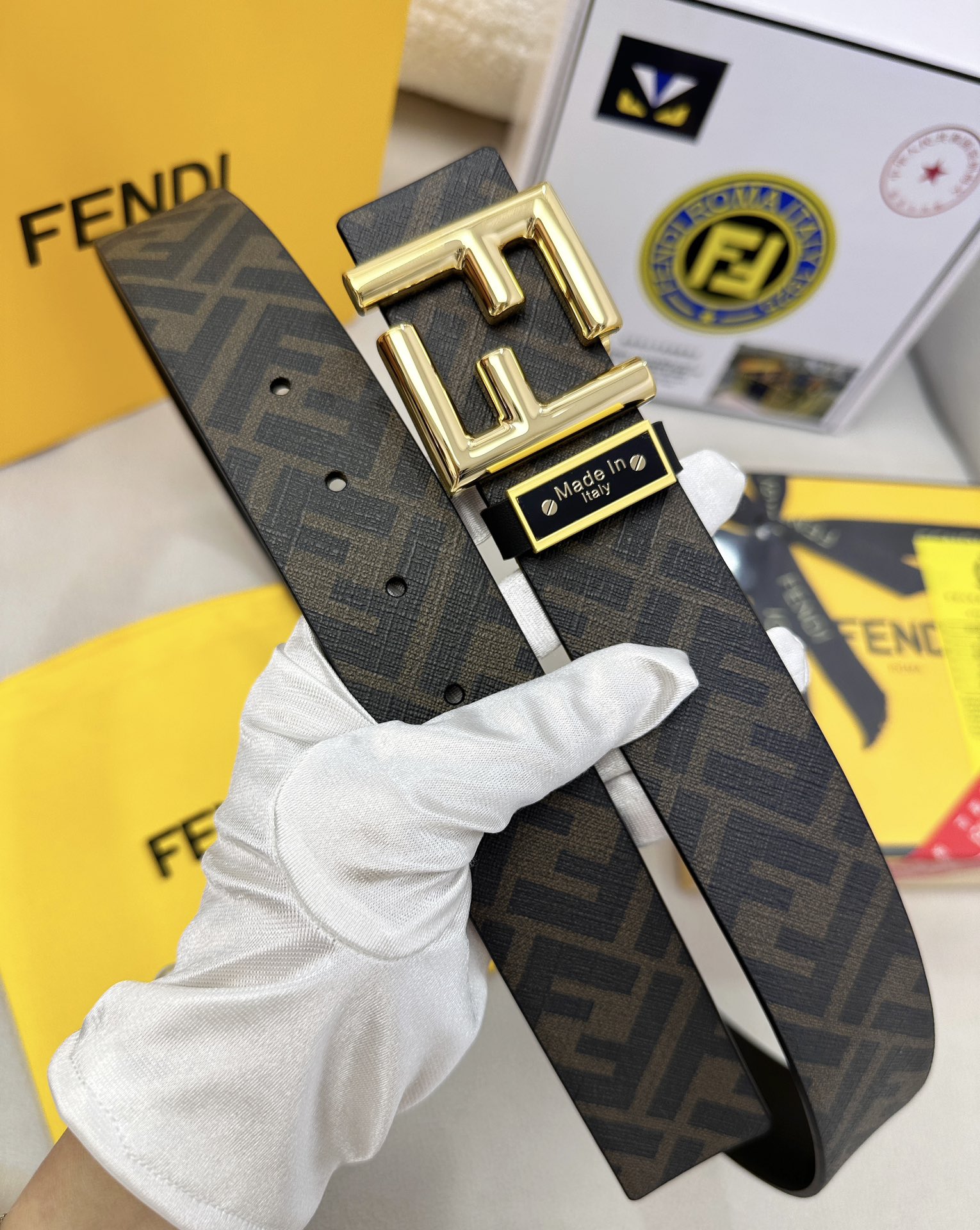 Fendi Leather Belts 1:1 Mirror Version