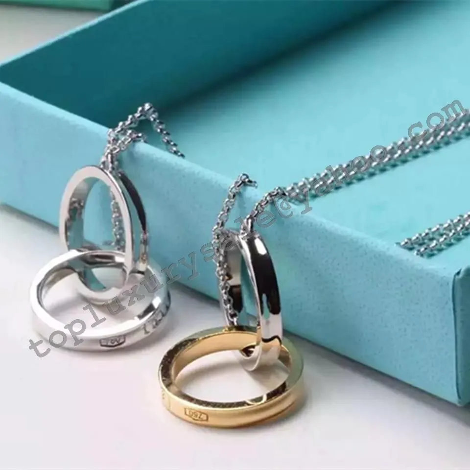 Tiffany 1837 Interlocking Circles Pendant Necklace Sterling Silver Best Review Women US