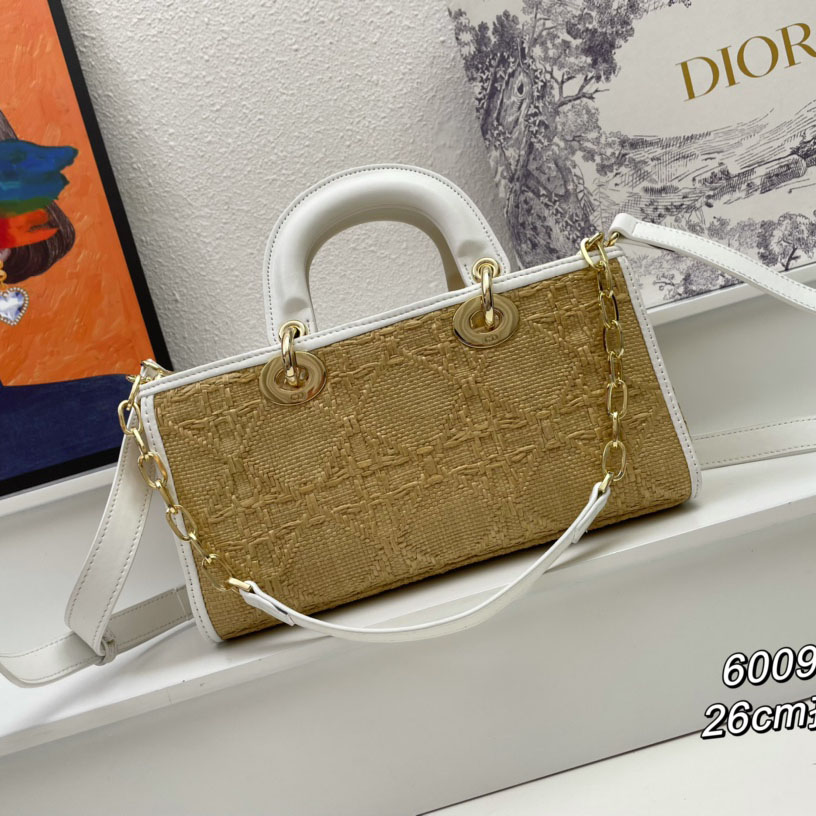 Dior Lady D-Joy Raffia Shoulder Bag Handbag