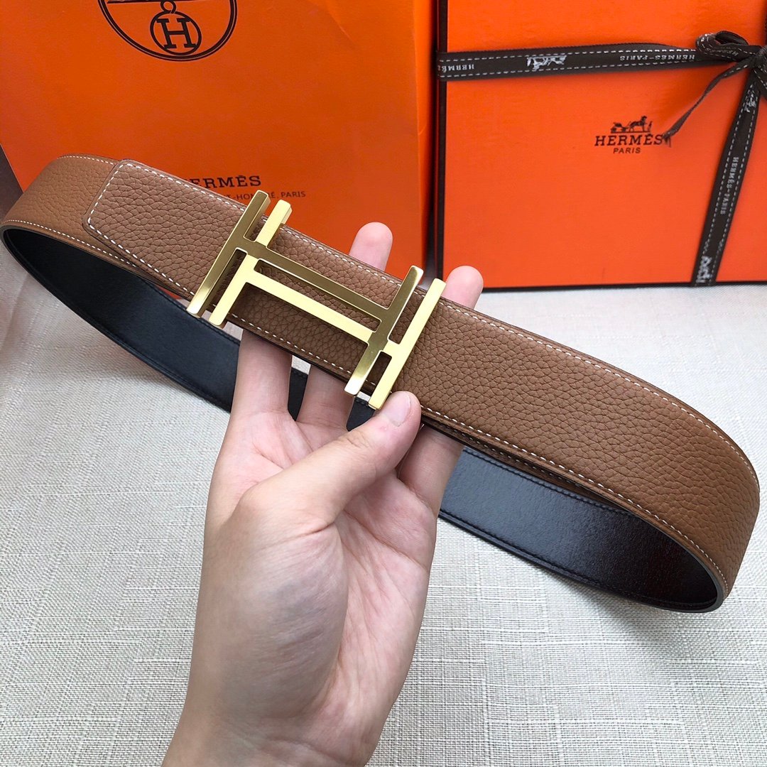 Hermes H Belt Buckle & Reversible Brown For Women, Women Belt 380MM
