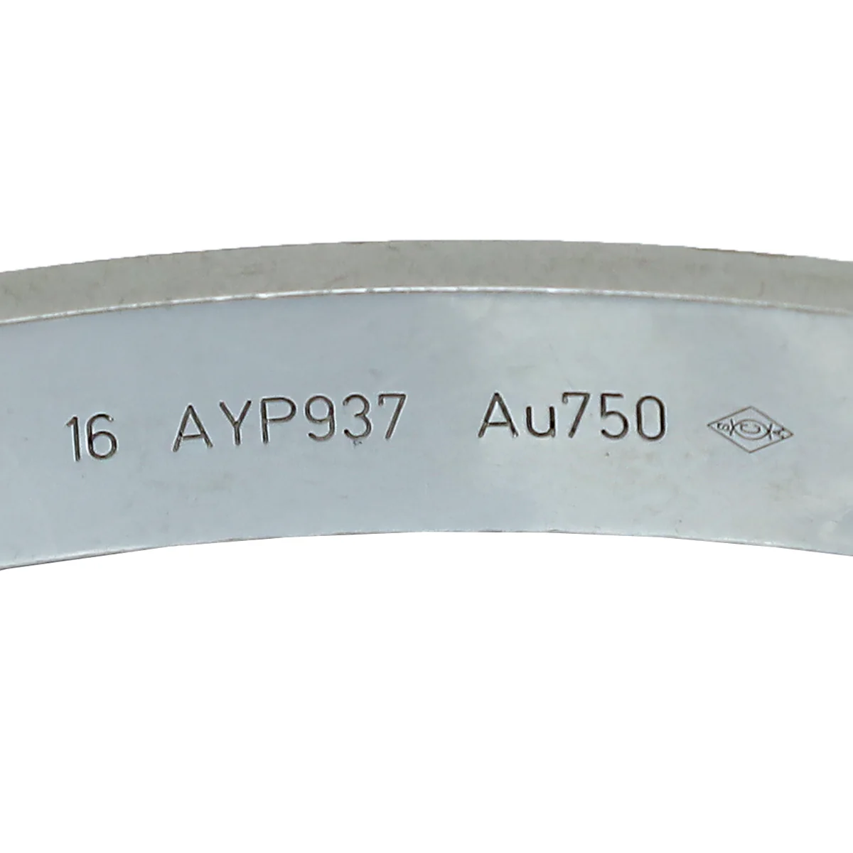 Cartier 18K White Gold 4 Diamond Love Bracelet 16