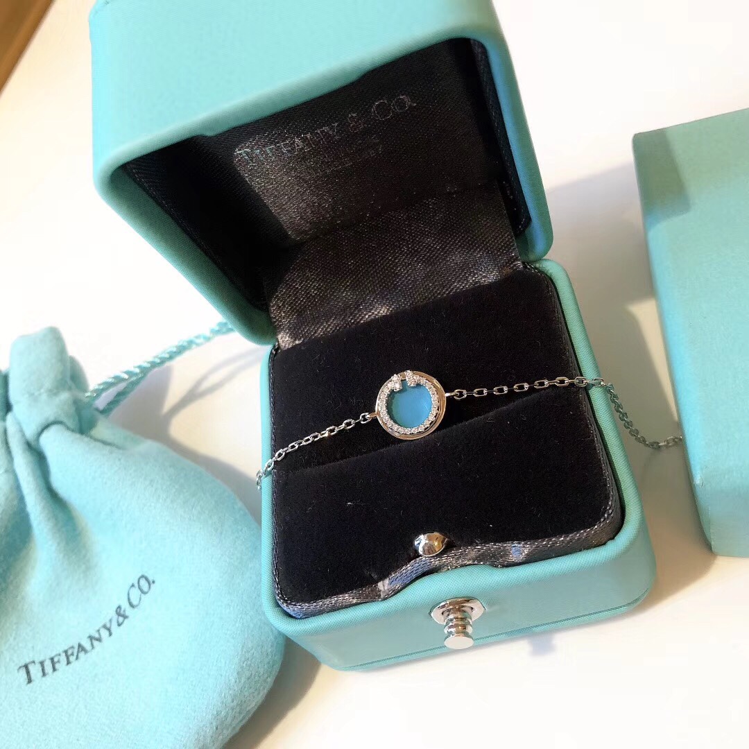 Tiffany Blue Circle Bracelet with Diamonds