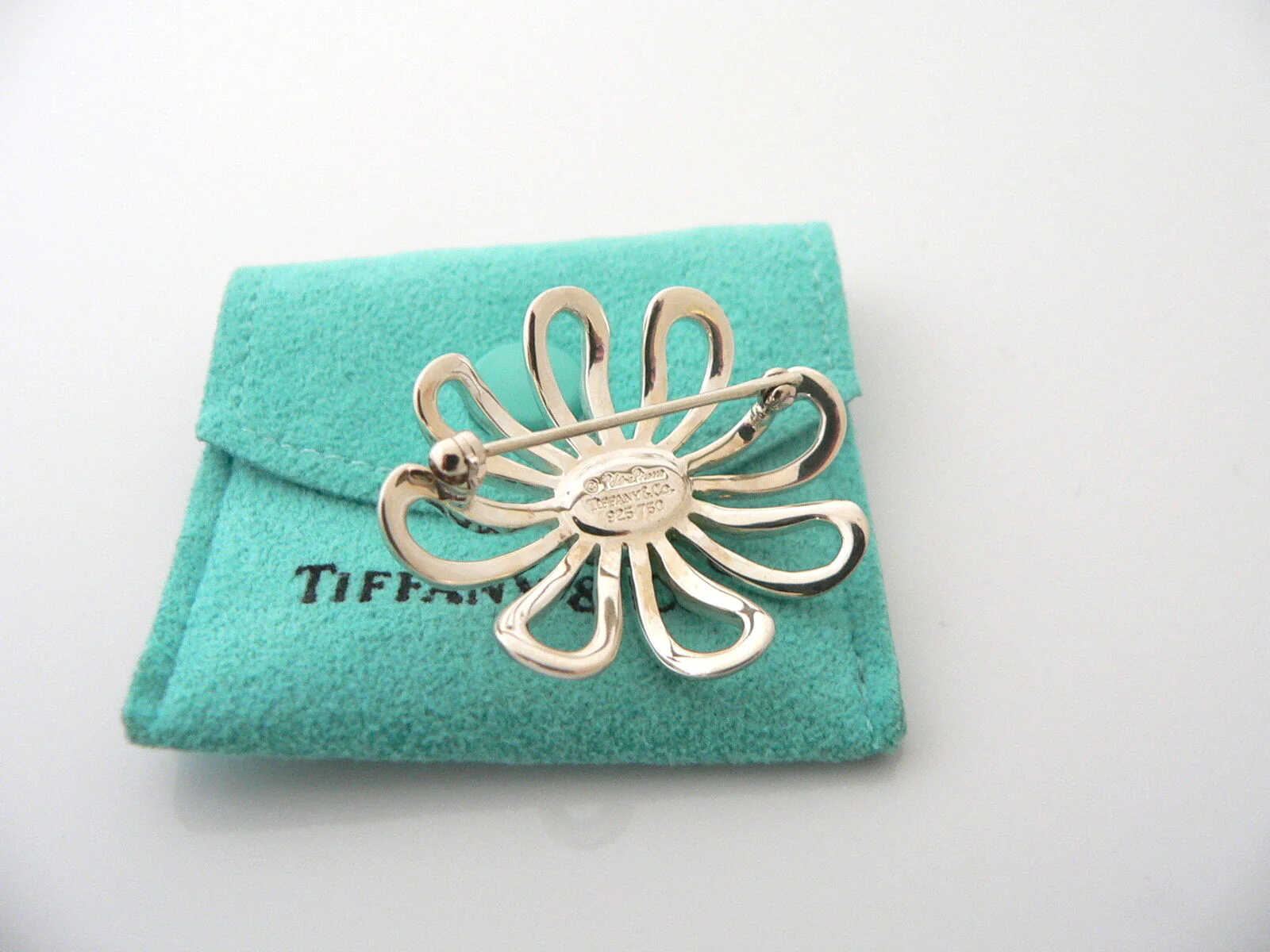 Tiffany & Co Silver 18K Gold Large Picasso Daisy Flower Brooch Pin Nature Lover