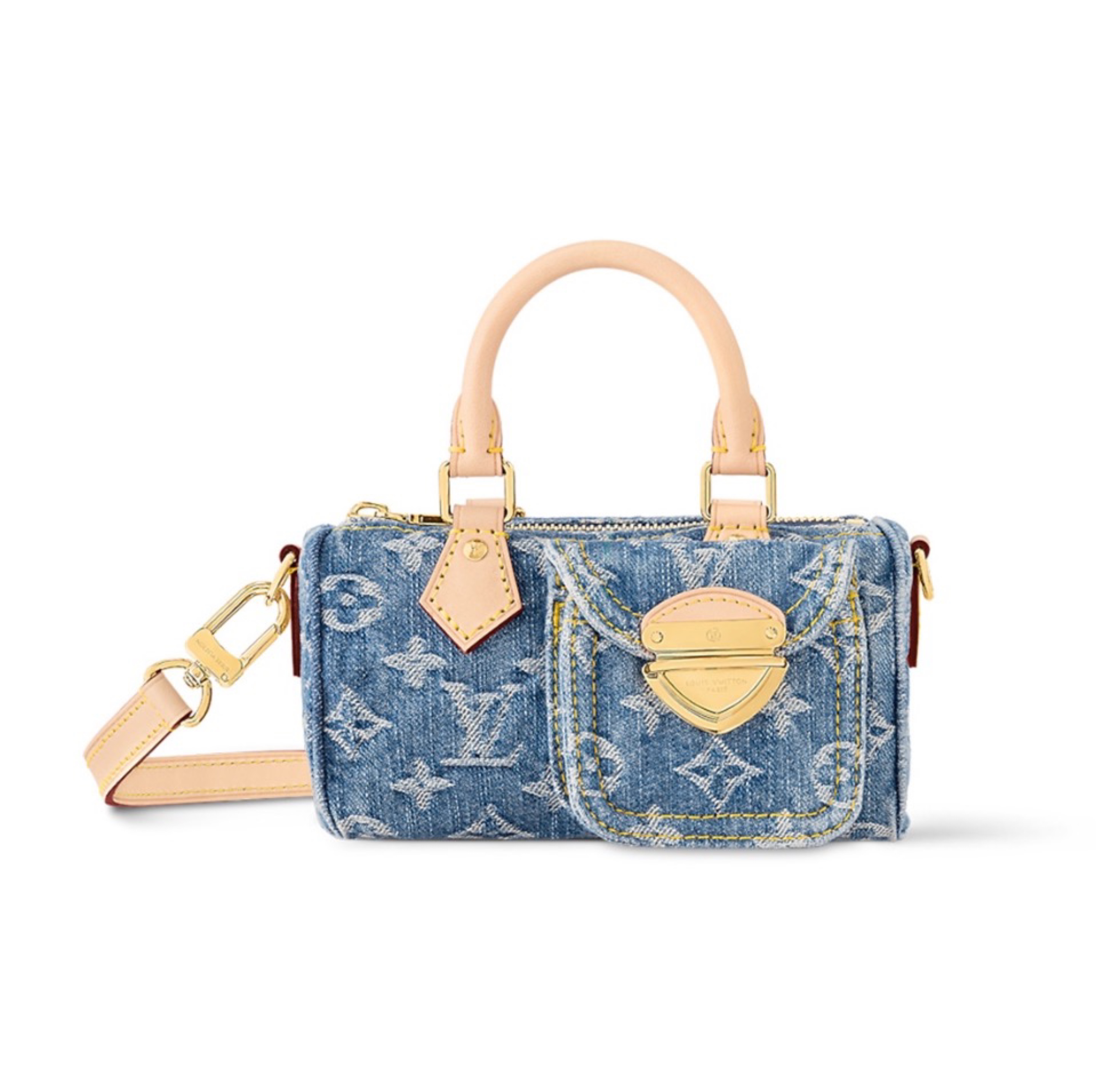Louis Vuitton LV Denim Nano Speedy Handbag Crossbody Bag  M82950 Top Quality Shoulder Bag 10A(Replica)