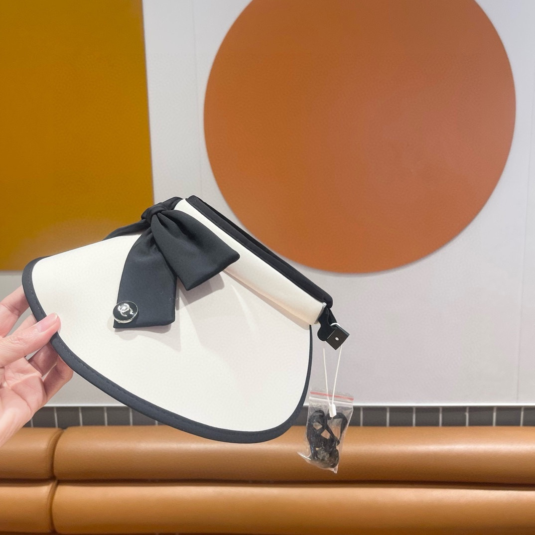 Chanel UV Outdoor Riding Sun Hat With Empty Top And Large Brim Sunhat （Replica）