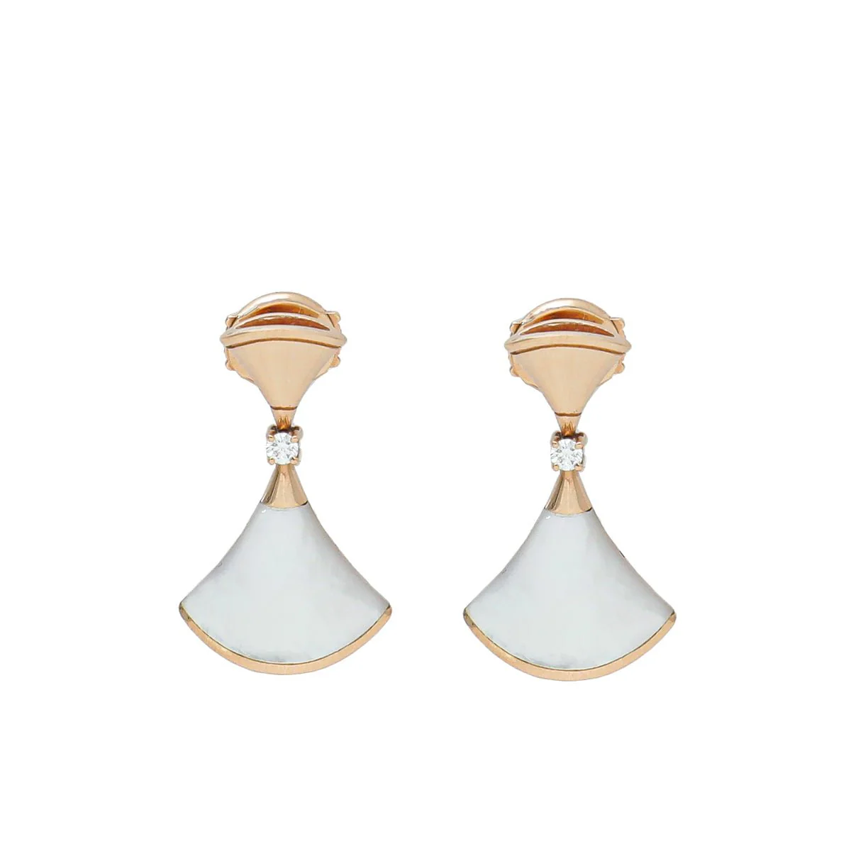 Bvlgari 18K Rose Gold MOP Diamond Diva's Dream Earrings