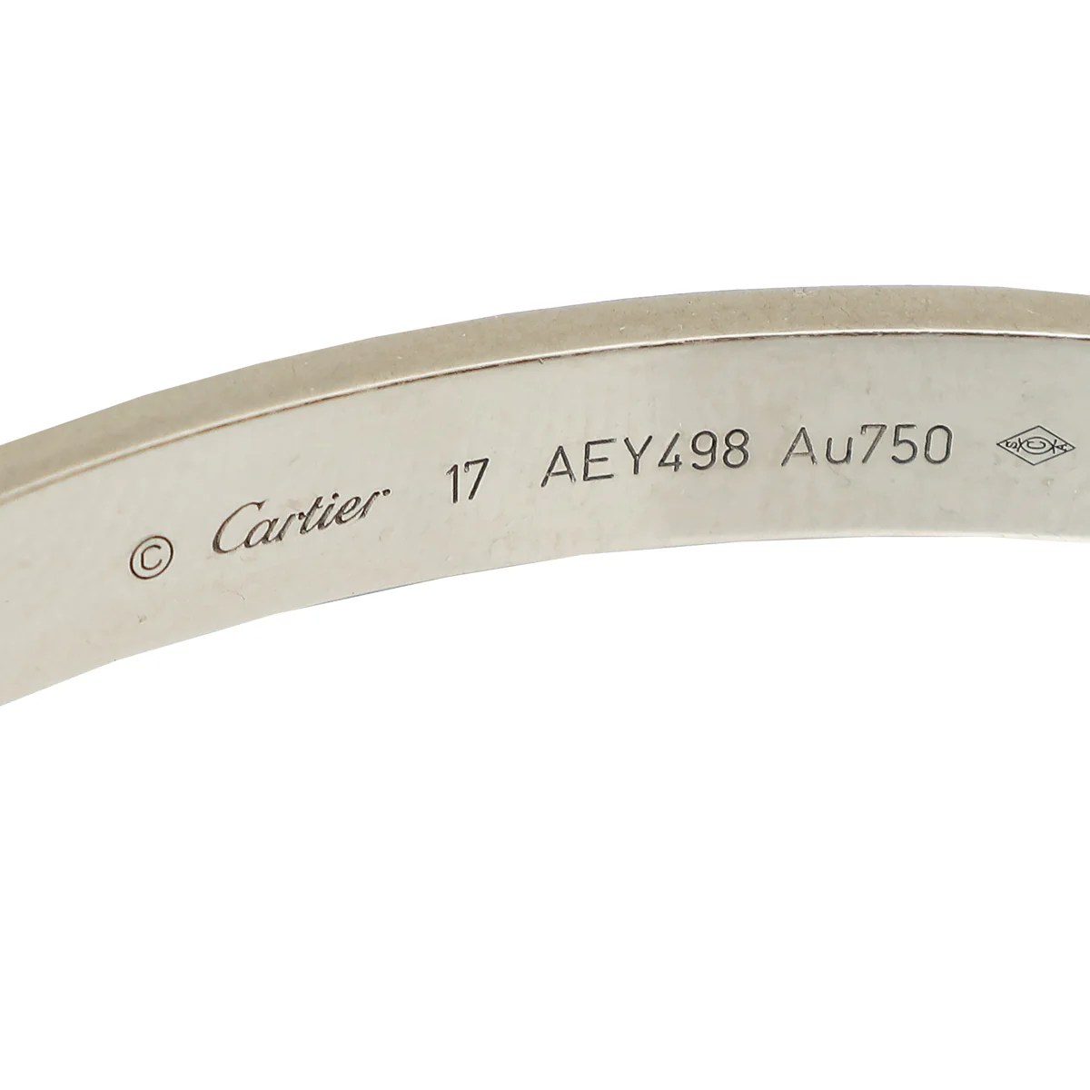 Cartier 18K White Gold Love Bracelet 17