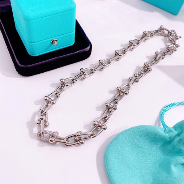 Tiffany Necklace Replica, HardWare Necklace with Diamonds