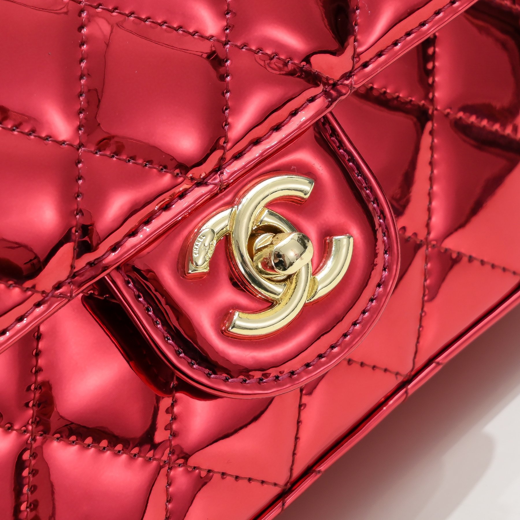 Chanel 24c Star Bag Mini CF Patent Leather Red Shoulder Bag Handbag
