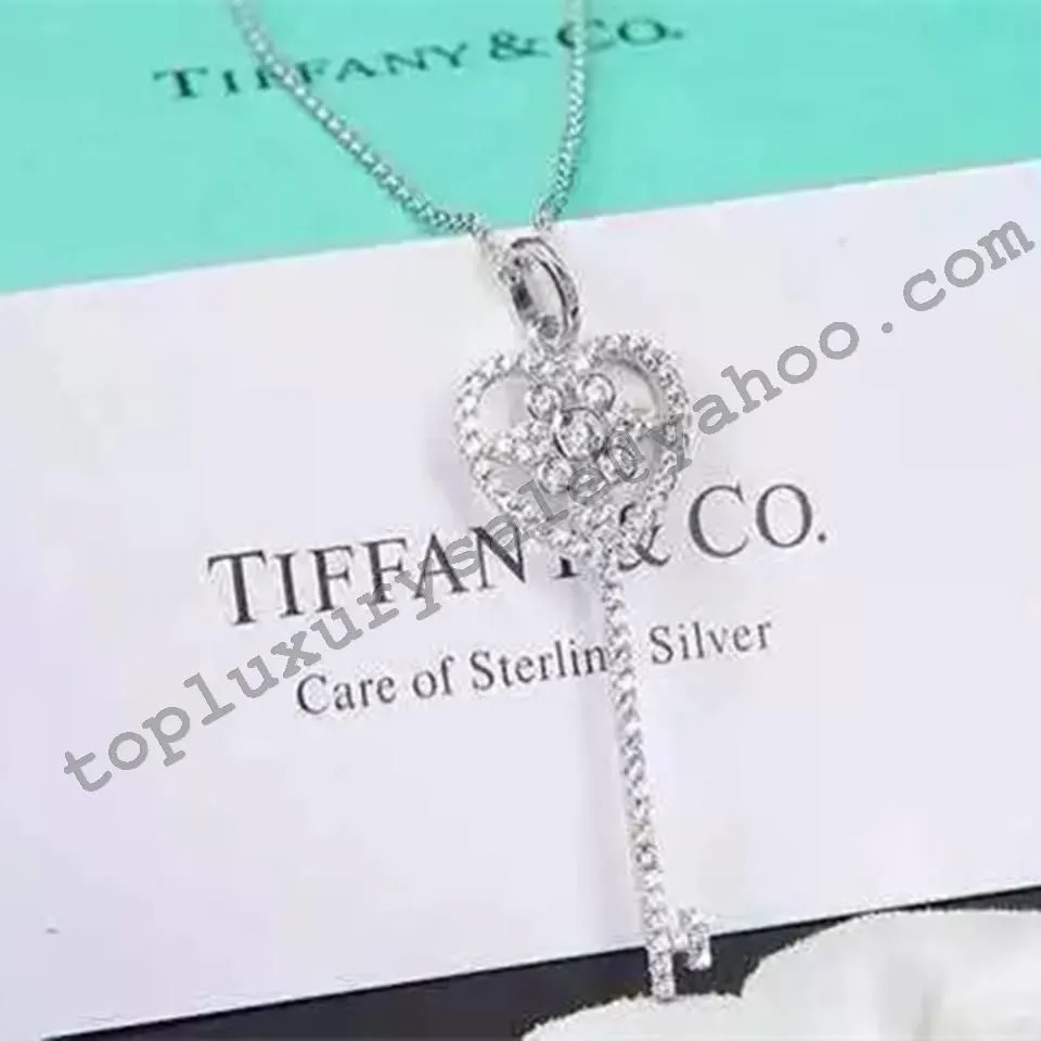 Tiffany Keys Ornate Heart Key Pendant Necklace Sterling Silver Best Christmas Gift