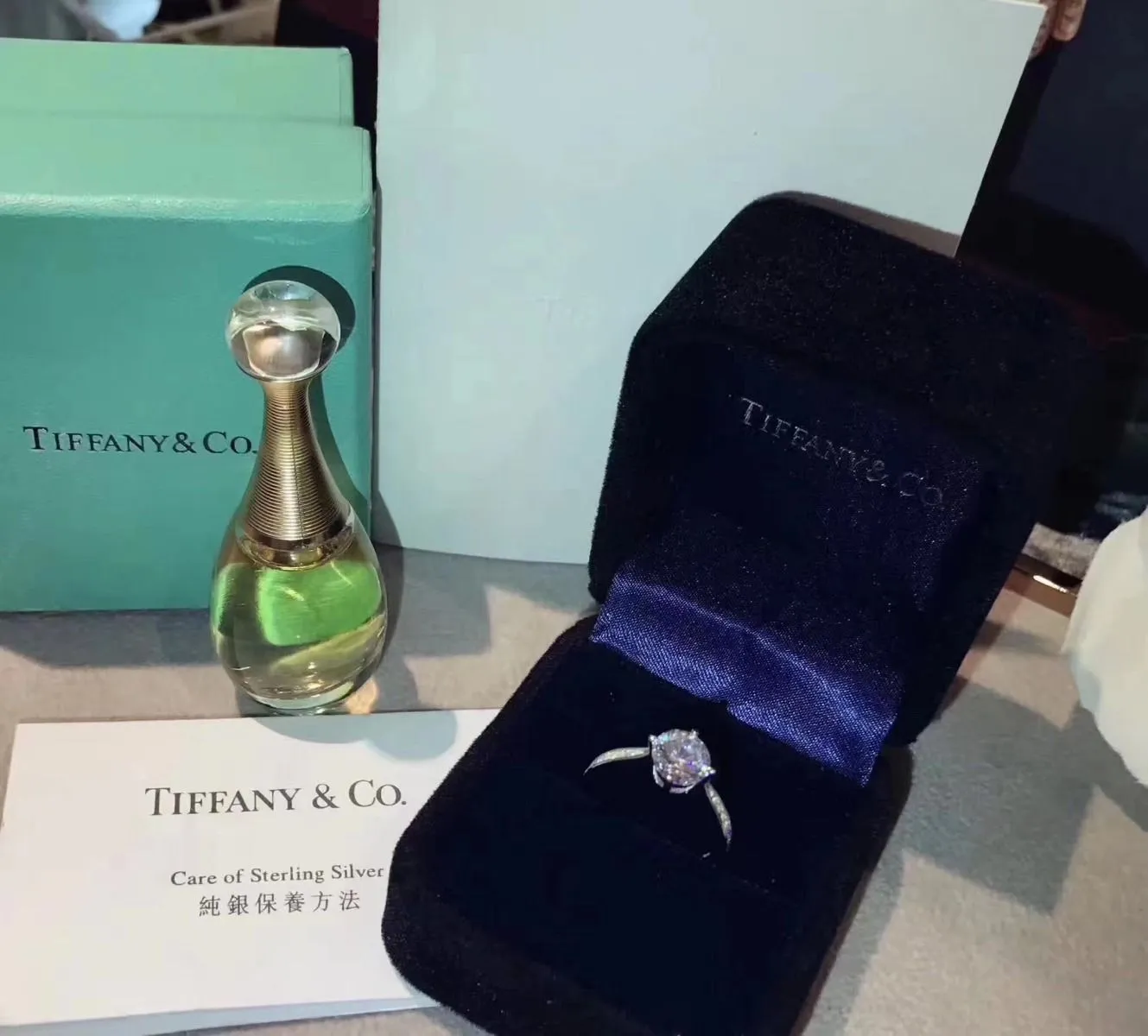 Superior Quality Tiffany Ring Round Diamond Dupe Narrow Design Best Gift