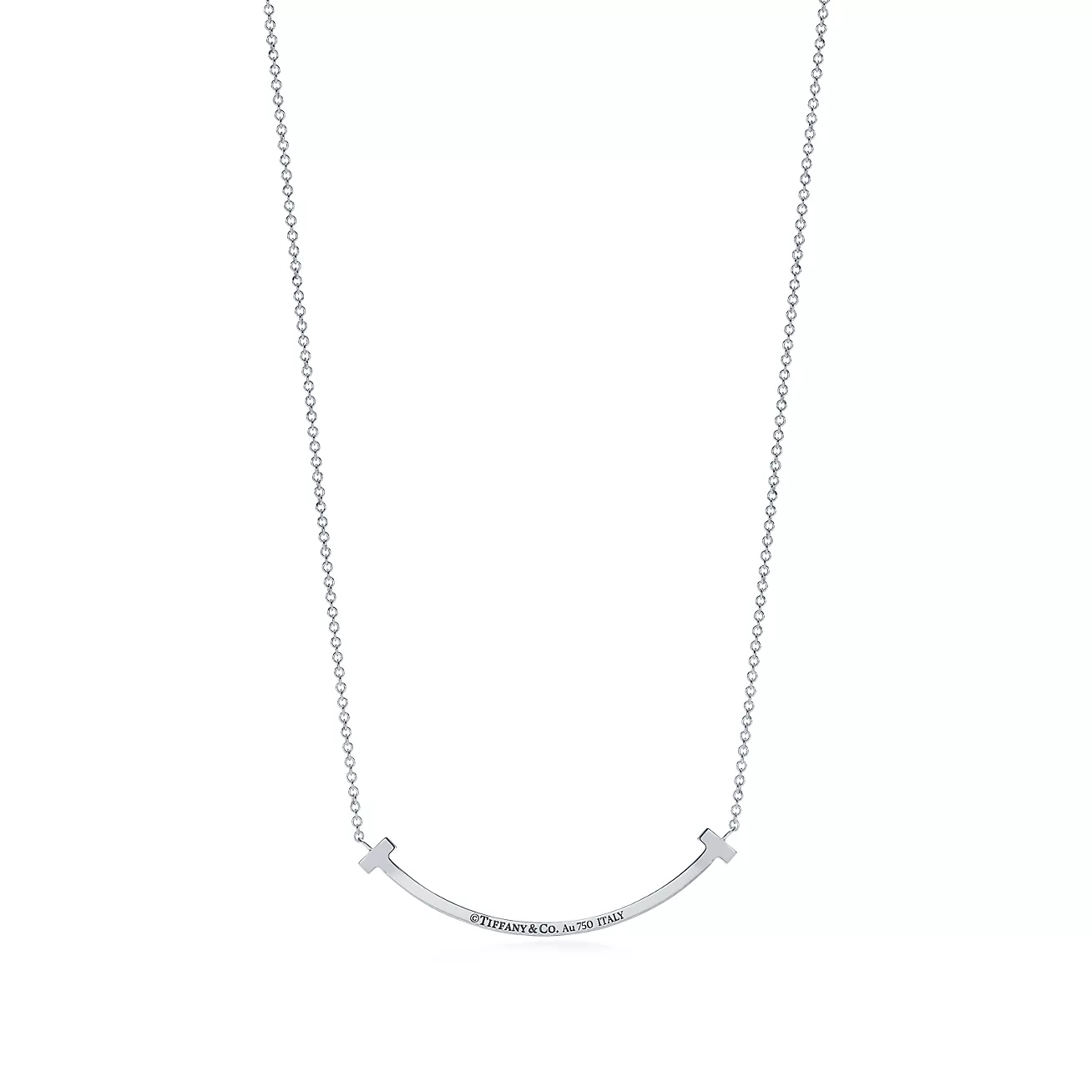 Fake Tiffany T Smile Pendant, White Gold & Rose Gold & Gold