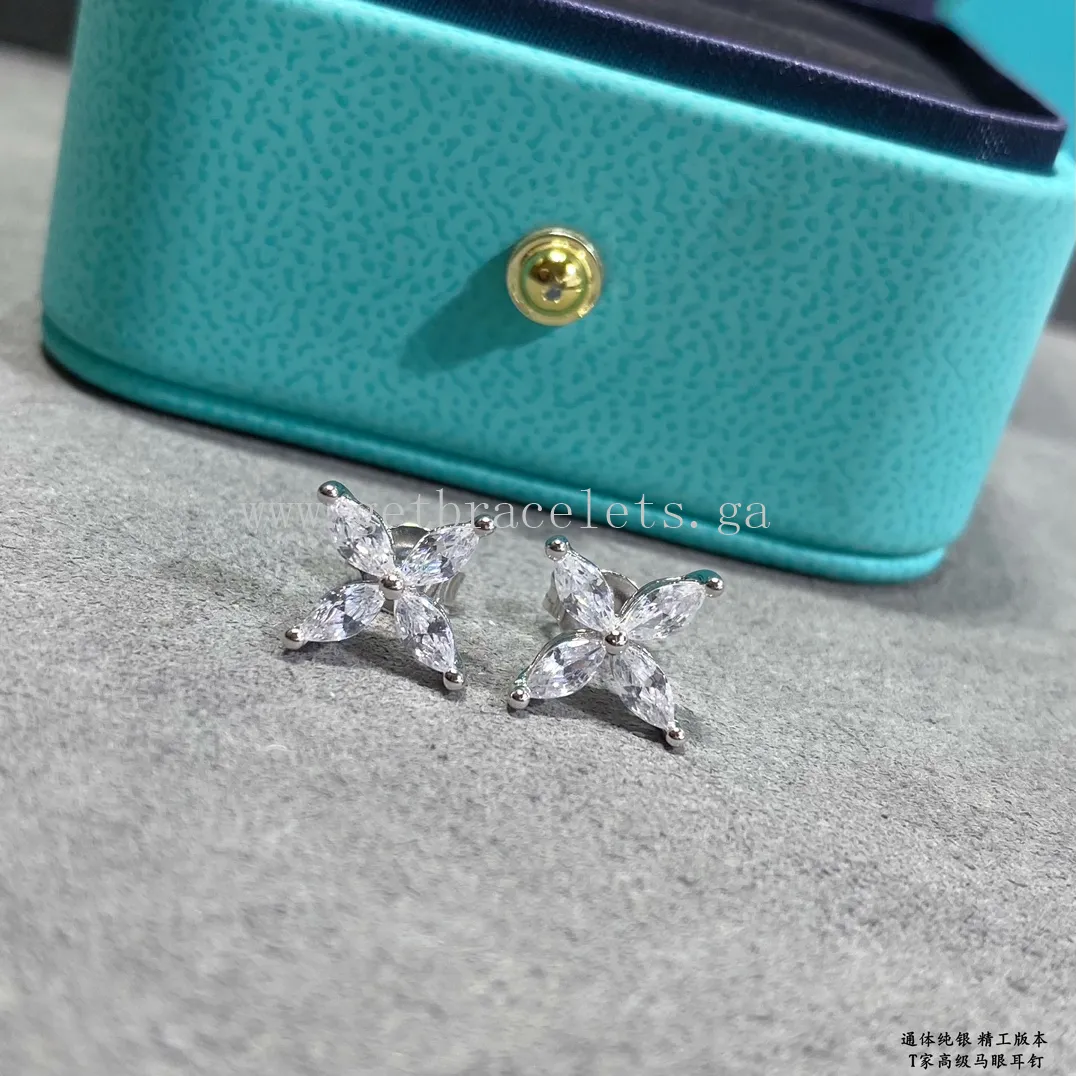 Tiffany Victoria Earrings White Gold with Diamonds