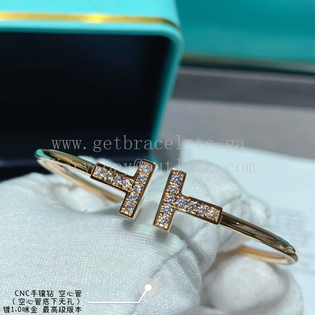Tiffany Diamond Wire Braceletin White Gold/Yellow Gold/Rose Gold