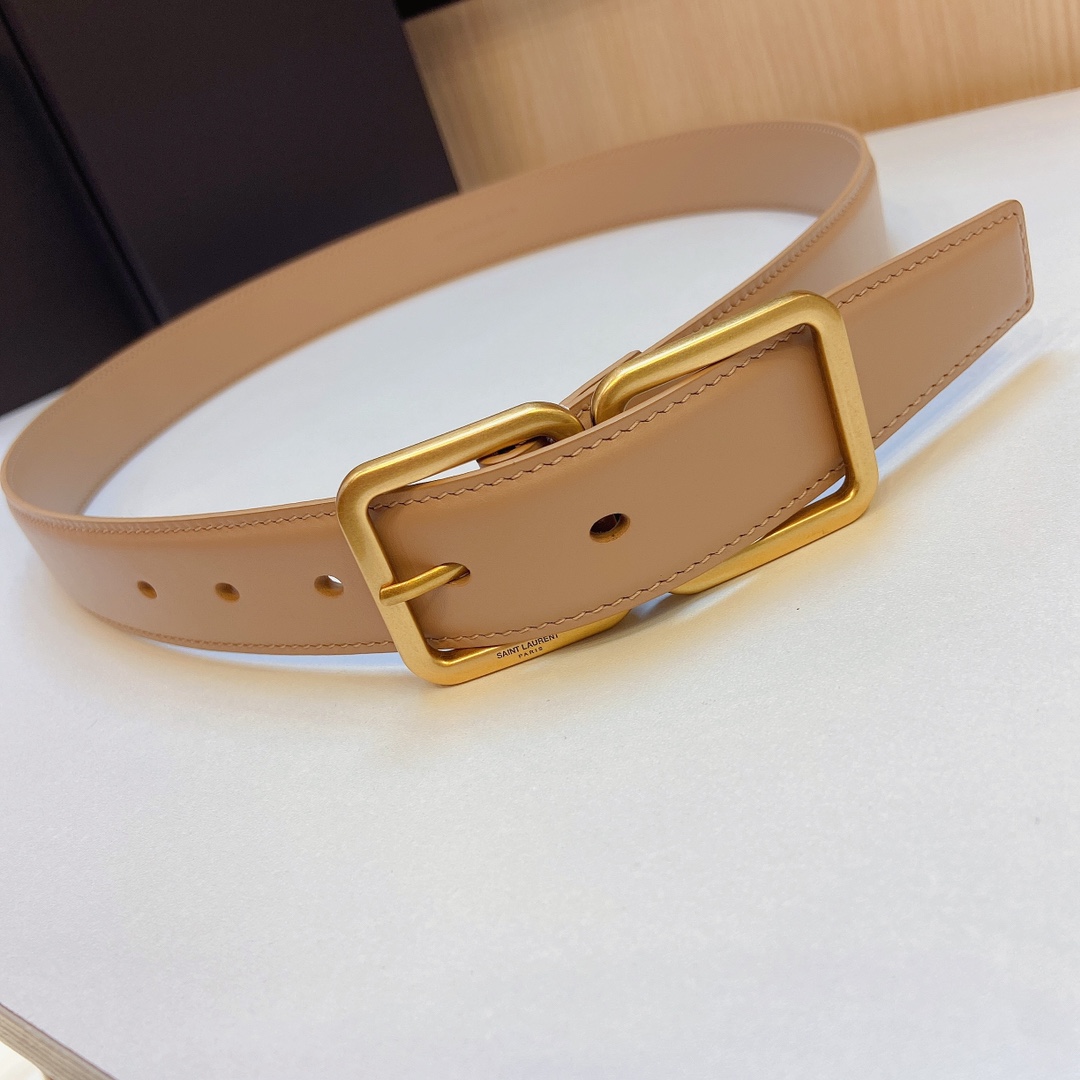 YSL Saint Laurent Leather Belts 1:1 Mirror Version