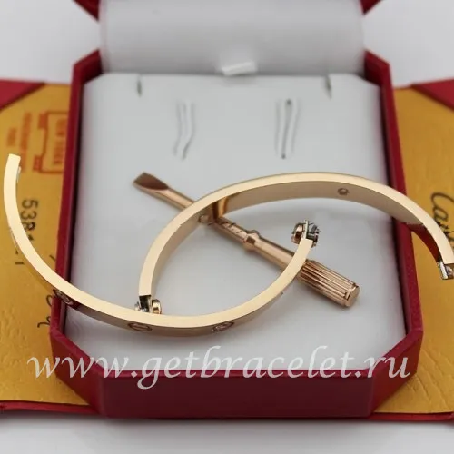 Replica Cartier Love Bracelet For Men and Women Pink Gold 4 Diamonds B6036016 (New Version - Prevent Screws Fall Out)