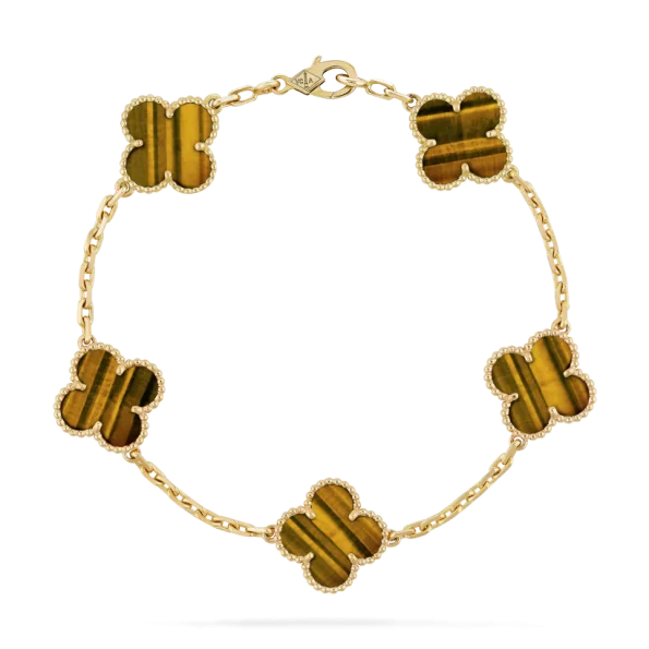 Best Van Cleef Bracelet Dupe, Tiger Eye Stone Clover Bracelet