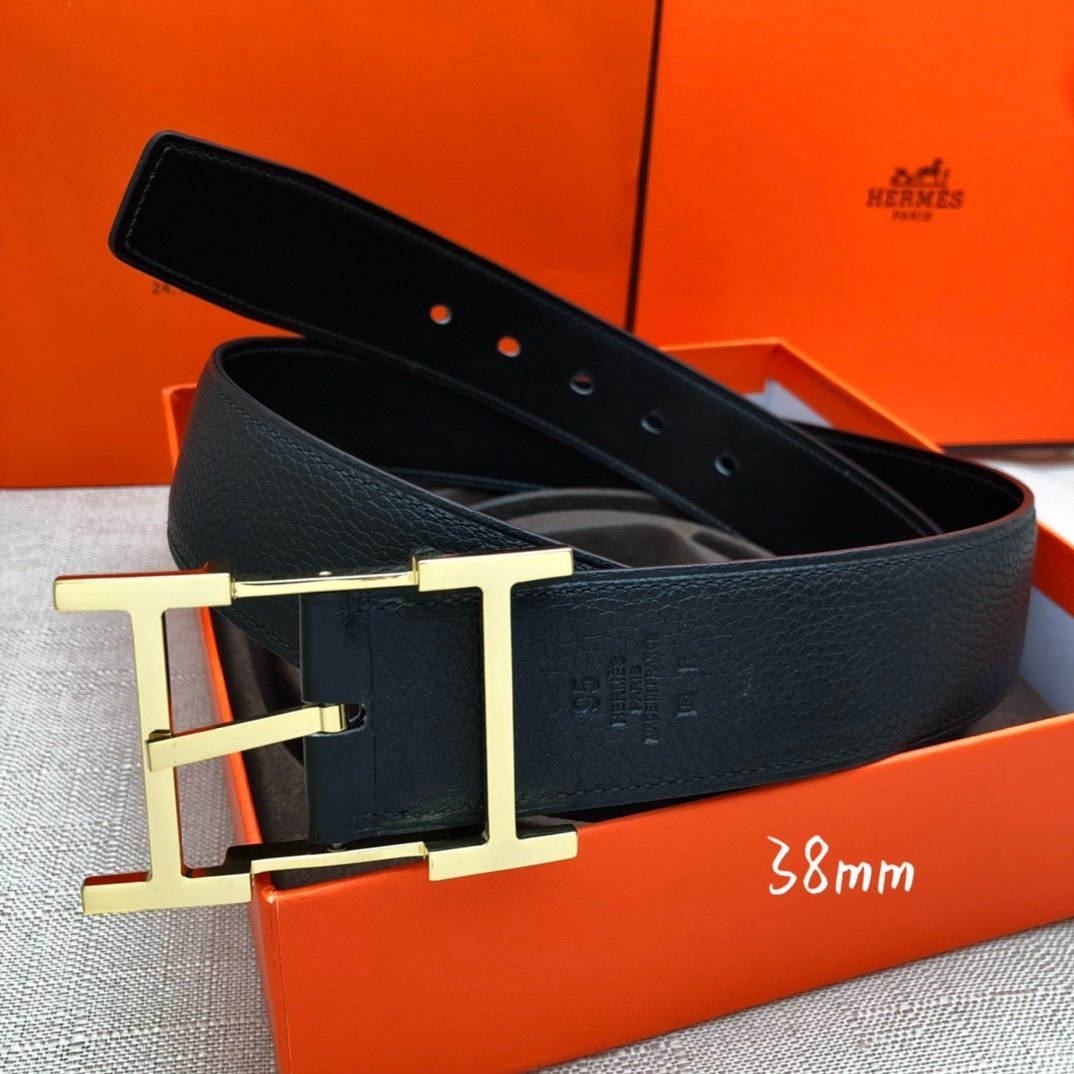Hermes H Belt Buckle & Reversible Black For Women, Women Belt 380MM
