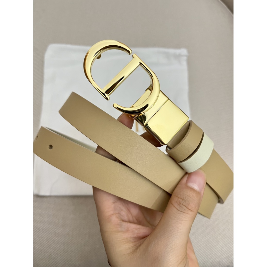 Dior flat wireless belt body/Sadle imported calf belt body metal 20MM