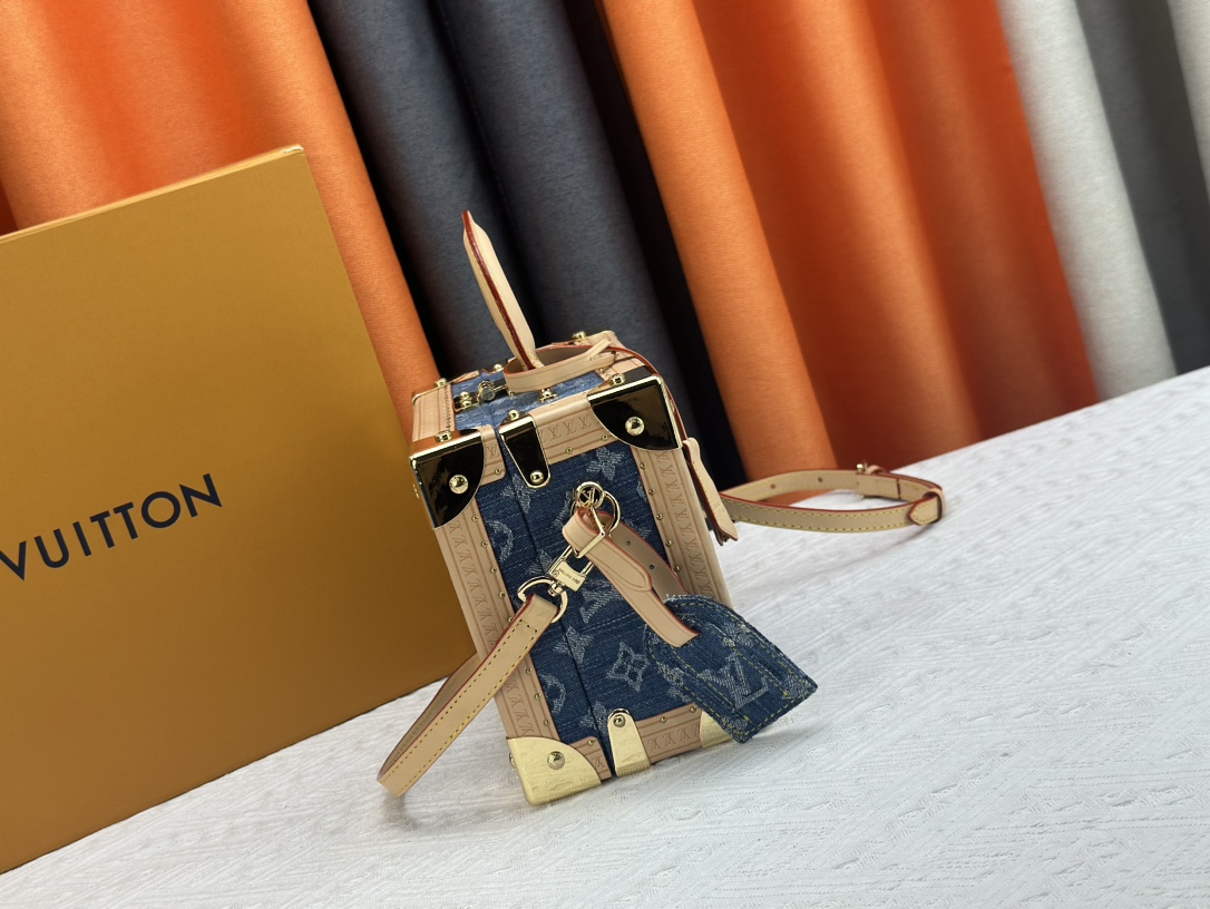 Louis Vuitton PETITE VALISE DENIM BLEU Petite Valise M24161 Shoulder Bag Handbag