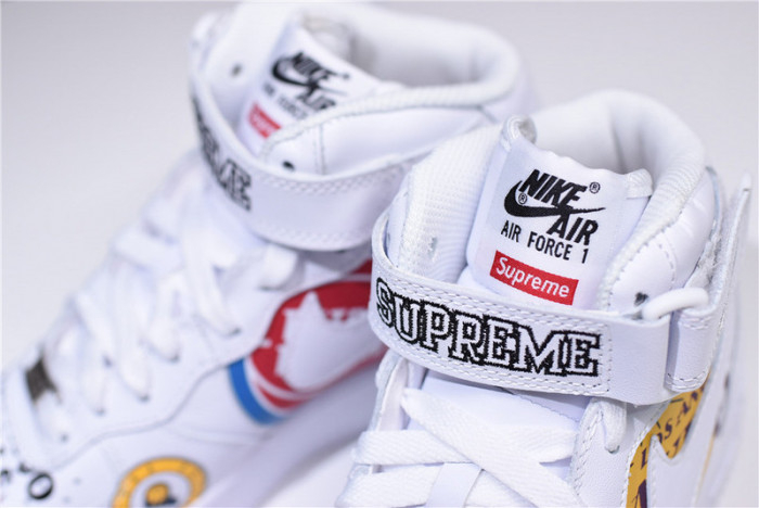 Supreme X Nike Air Force 1 Mid NBA Teams White Aq8017-100