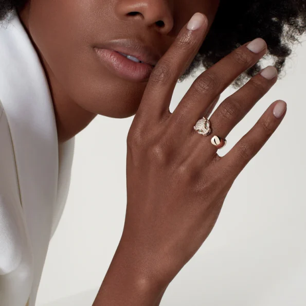 Cartier Leopard Head Ring Dupe with Diamonds