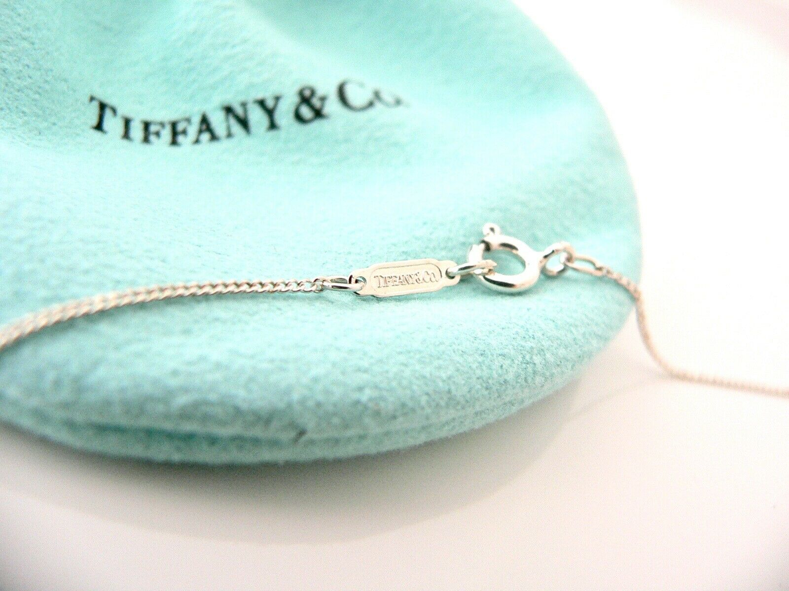 Tiffany & Co Puff Heart Necklace Pendant Charm Chain Silver Gift Puffed T and Co