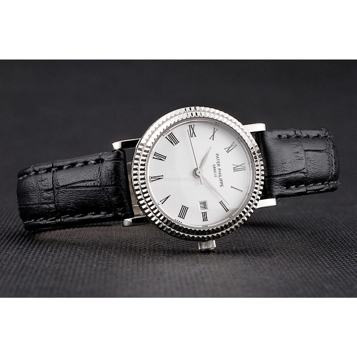 Calatrava Roman Dial White 28 mm, Stainless Steel