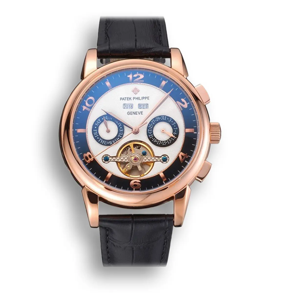 Perpetual Calendar Tourbillon Two Dial 44 mm, Rose Gold Plated