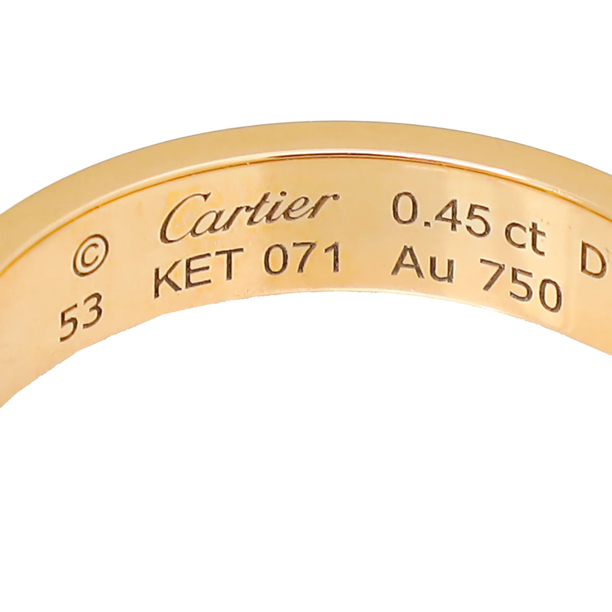 Cartier 18K Rose Gold Diamond Love Solitaire Ring 53