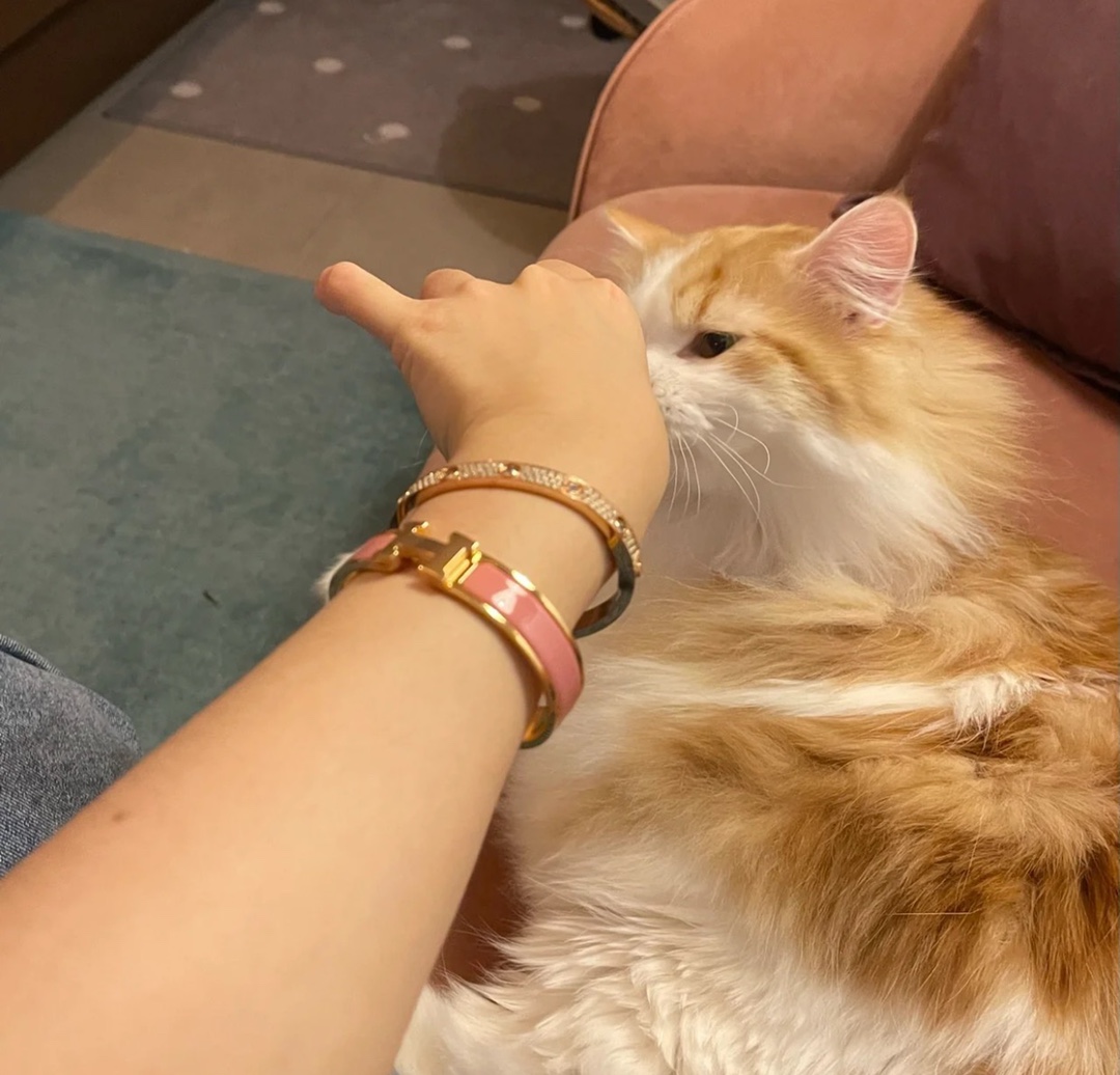 Hermes Clic H bracelet, Pink Enamel, Rose Gold