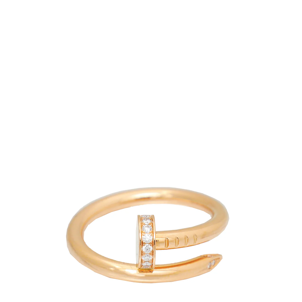 Cartier 18K Rose Gold 22 Diamond Juste Un Clou Ring 55