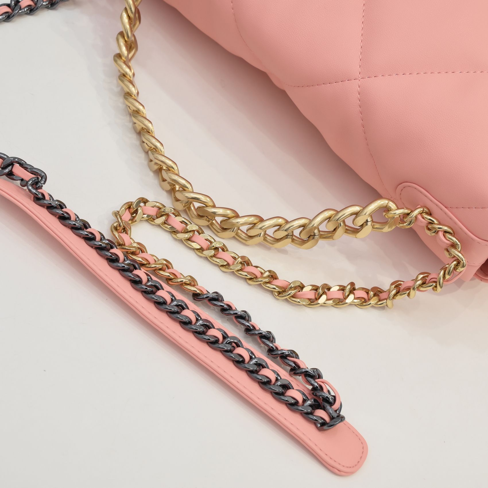 Chanel Lambskin Quilted Large19 Flap Shoulder Bag Handbag