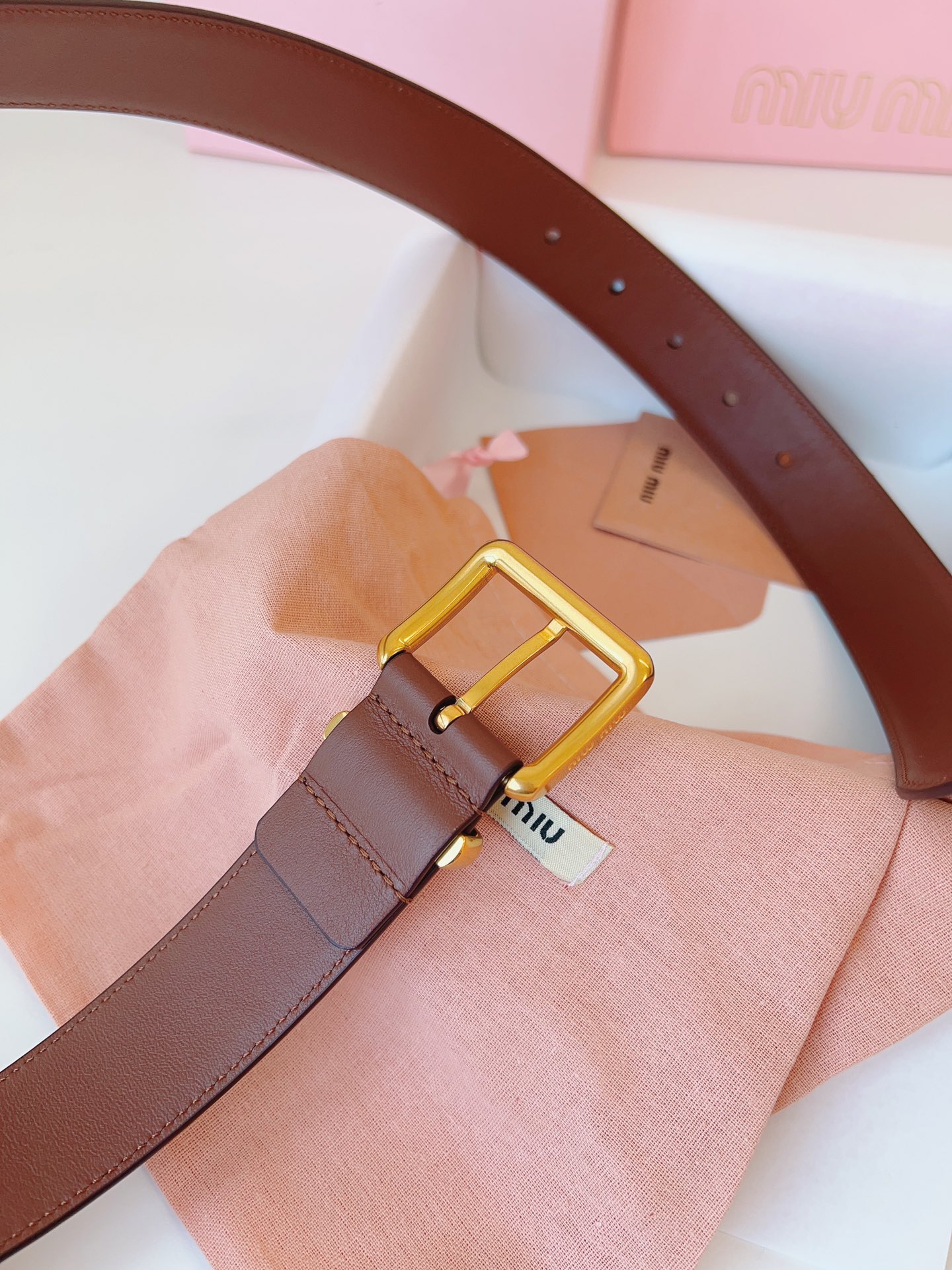 MiuMiu Leather Belts 1:1 Mirror Version