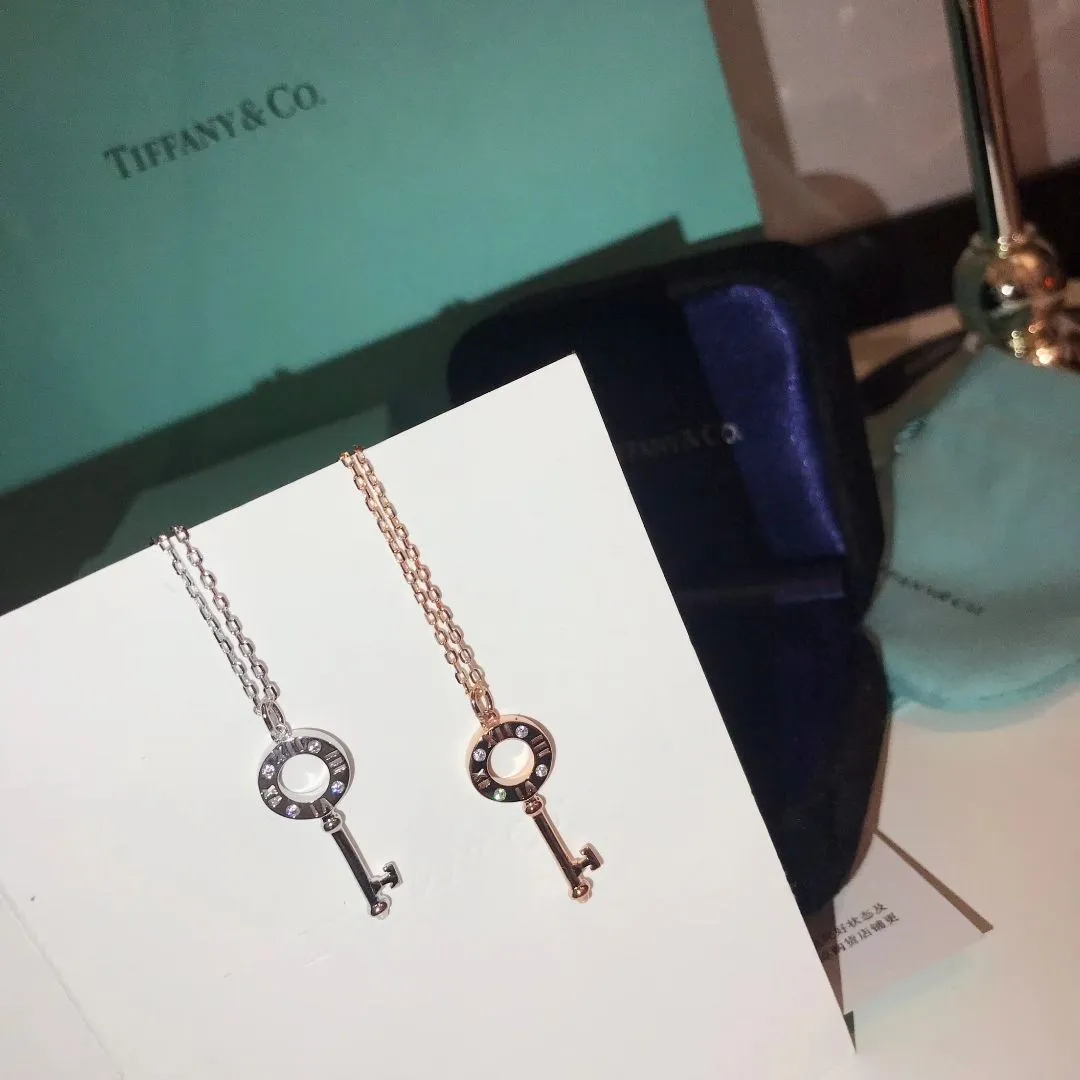 2021 Tiffany Keys Atlas Rose Gold Pierced Key Pendant Necklace For Toned UK Price