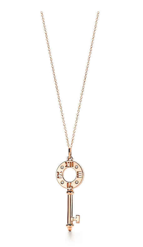 Tiffany Atlas Pierced Key Inlaid Crystals Pendant Necklace Hot Selling Jewellery Online GRP09023