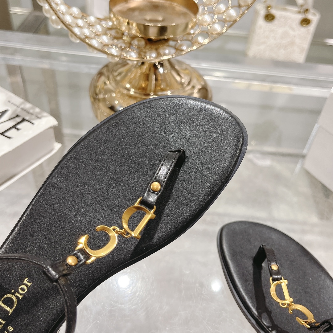 Dior 2024 C'est Flat Round Toe Women's Slipper Sandals (Replica)