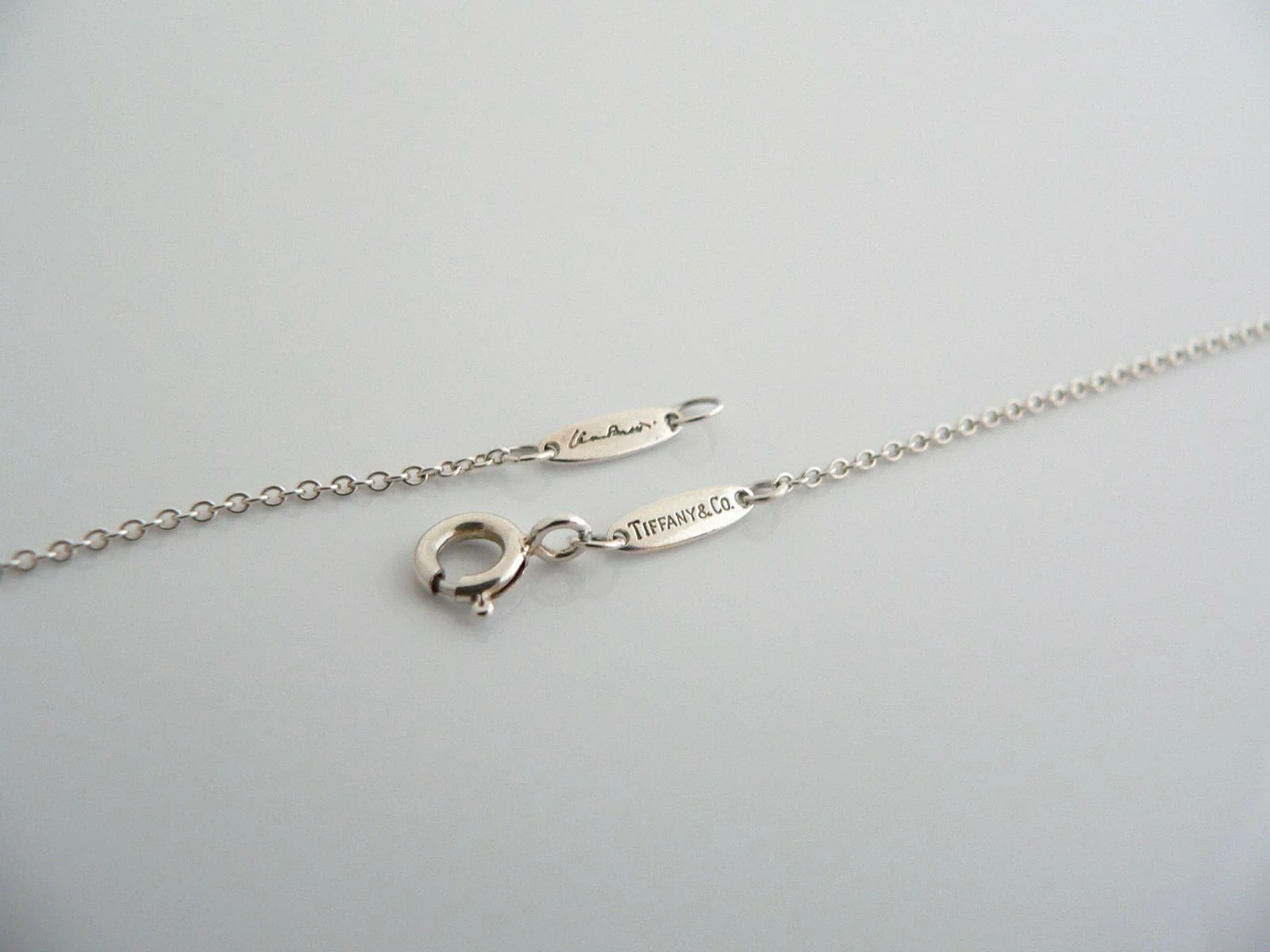 Tiffany & Co Silver Peretti Alphabet P Necklace Pendant Charm Chain Gift Love