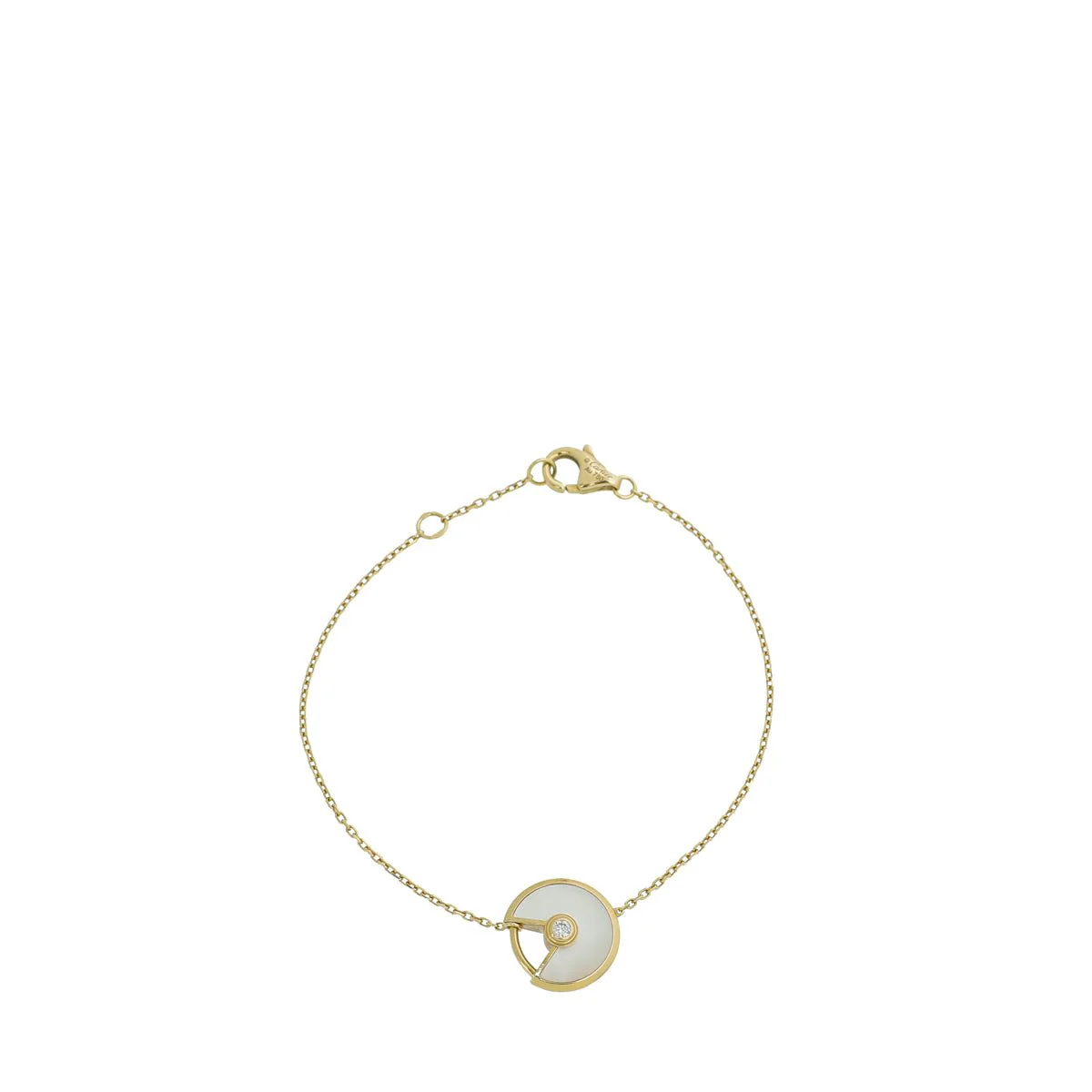 Cartier 18K Yellow Gold MOP Diamond Amulette De Cartier XS Model Bracelet
