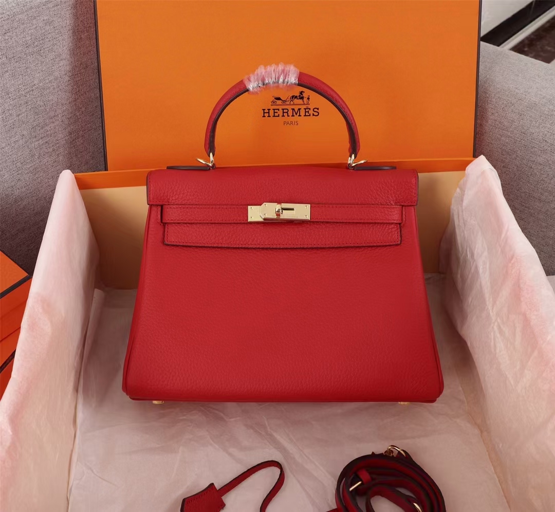 Hermes Kelly Gold Buckle Bag Hanbag-Togo Shoulder Bag(Replica)