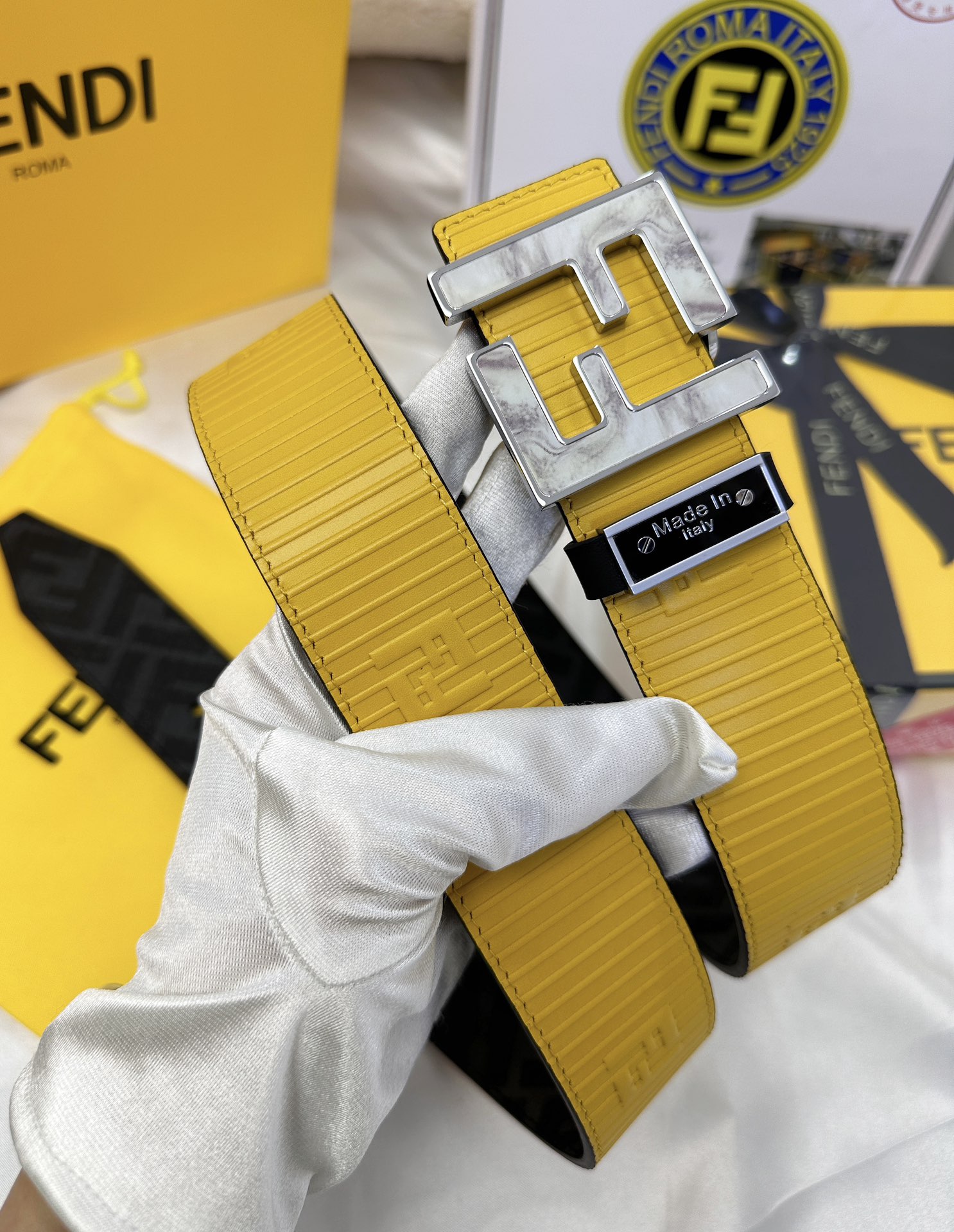 Fendi Leather Belts 1:1 Mirror Version