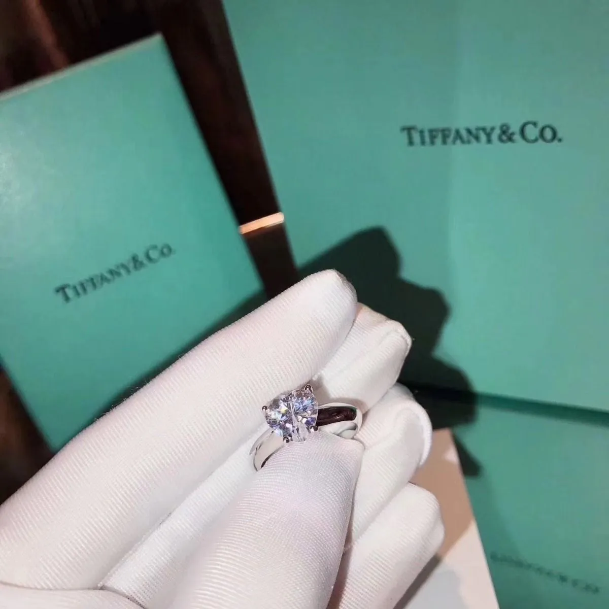 Top Tiffany Heart-shaped Crystal Ring Stylish Style Best Gift