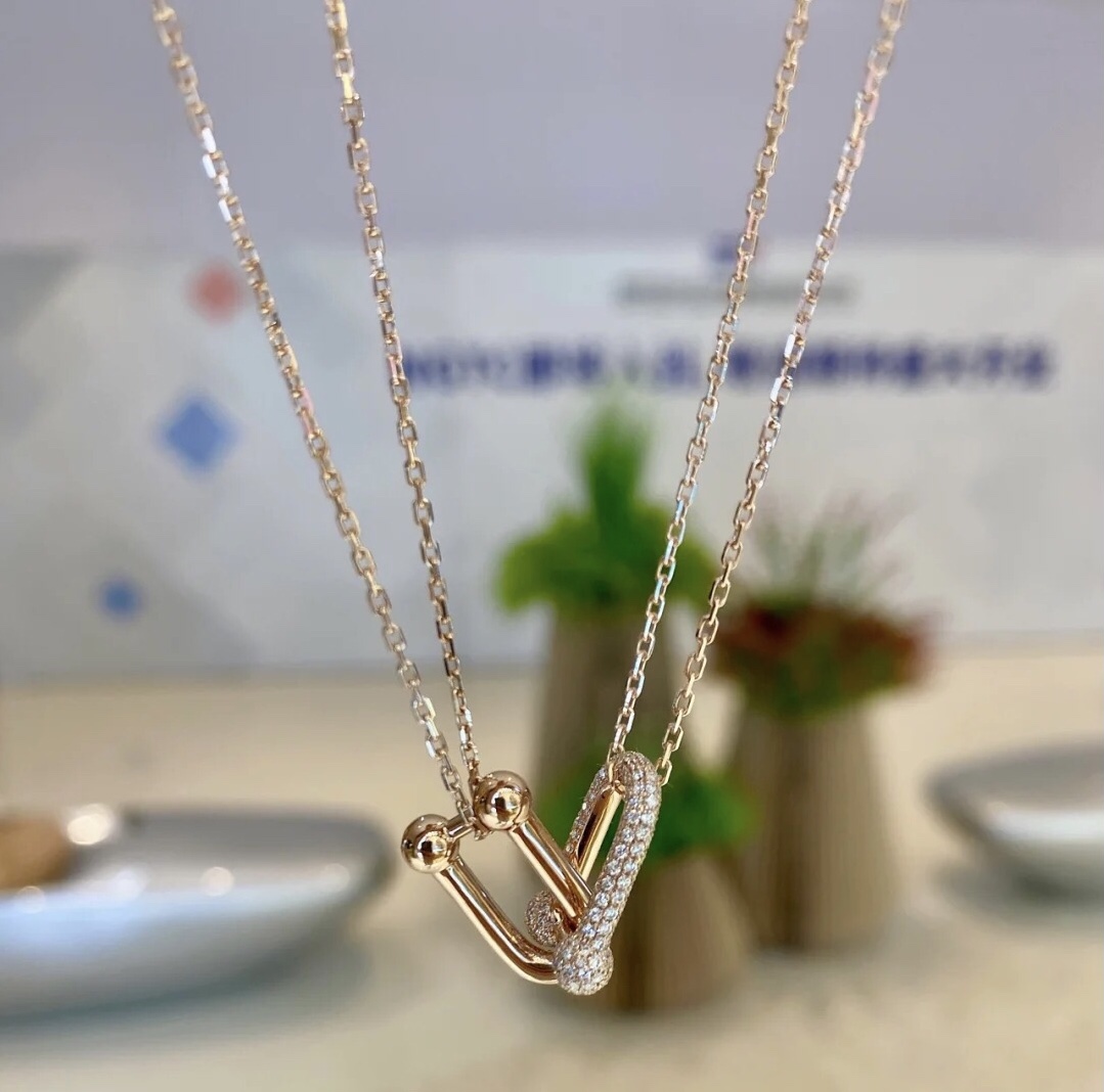 Tiffany HardWear - Double Link Pendant Necklace, with diamonds